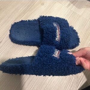 Balenciaga furry slides